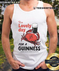 Top Crab tank top featuring 'It's A Lovely Day For A Guinness' design, perfect for casual summer outings.