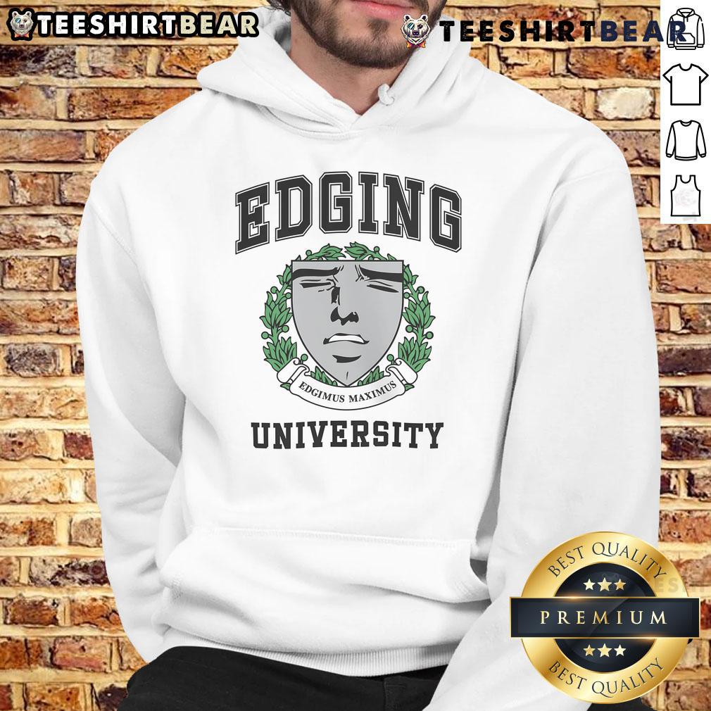 Stylish Top Edging University Hoodie in navy blue, featuring a logo and cozy design perfect for campus wear.