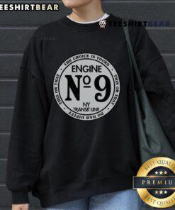 Top Engine 9 sweatshirt featuring New York Transit Line design, perfect for transit enthusiasts and stylish commuters.