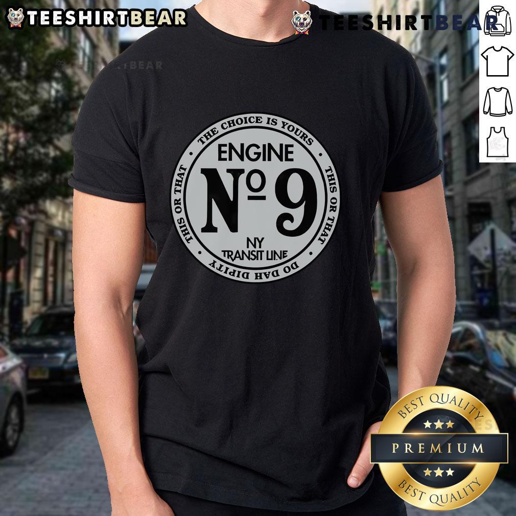 Top Engine on the New York Transit Line T-Shirt featuring vintage train graphics and bold typography for train enthusiasts.