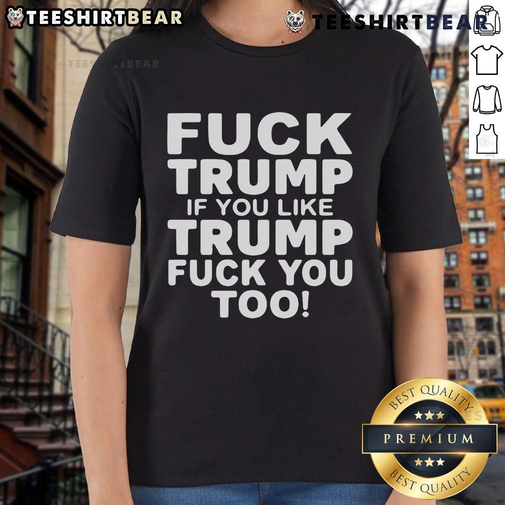 Top Fck Trump tee for women featuring bold anti-Trump message, perfect for expressing political views with style.