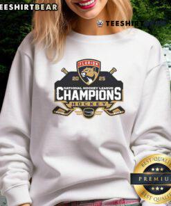 Florida Panthers back-to-back NHL Stanley Cup champions sweatshirt showcasing team pride and hockey spirit.