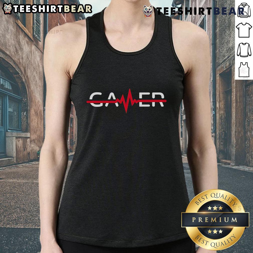 Top Gamer Heart Rate Tank Top featuring a stylish design, perfect for gaming enthusiasts who prioritize comfort and style.