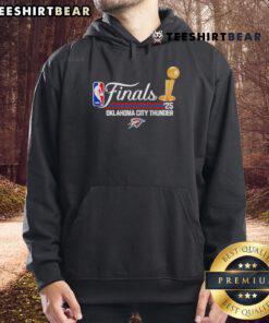 Alt Text: 2025 Oklahoma City Thunder hoodie featuring Top Gold Trophy Script Finals logo, perfect for fans and collectors.