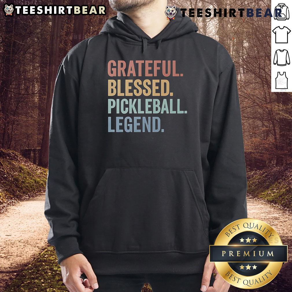 Top Grateful Blessed Pickleball Legend Hoodie featuring vibrant colors and a stylish design for pickleball enthusiasts.
