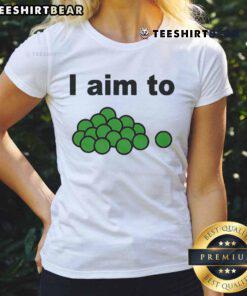 Top I Aim To Peas Ladies Tee featuring playful vegetable graphics, perfect for casual wear and expressing a fun personality.