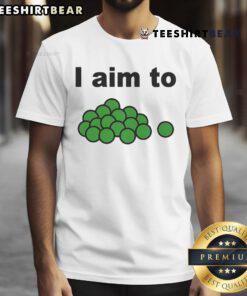 Creative 'Top I Aim To Peas' T-Shirt design featuring playful typography and pea graphics, perfect for pun lovers.