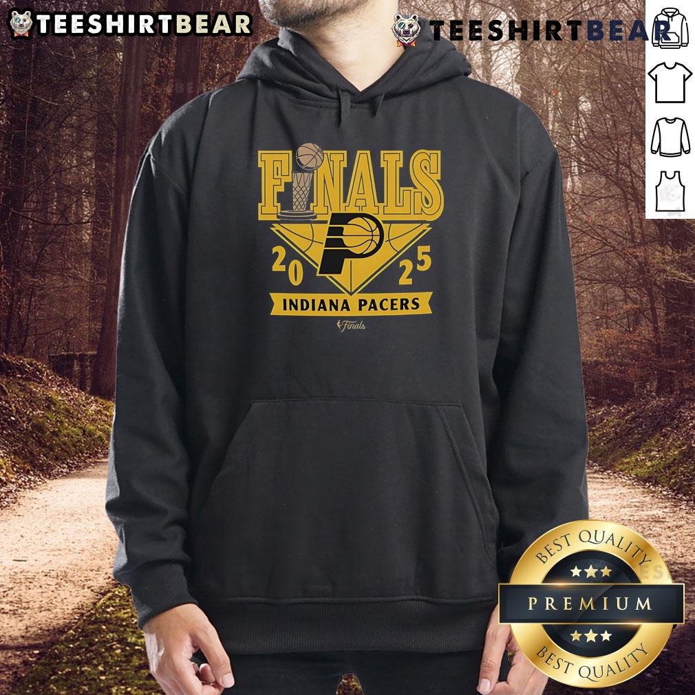 Comfy hoodie featuring the Top Indiana Pacers 2025 Finals Participant logo, perfect for fans and casual wear.
