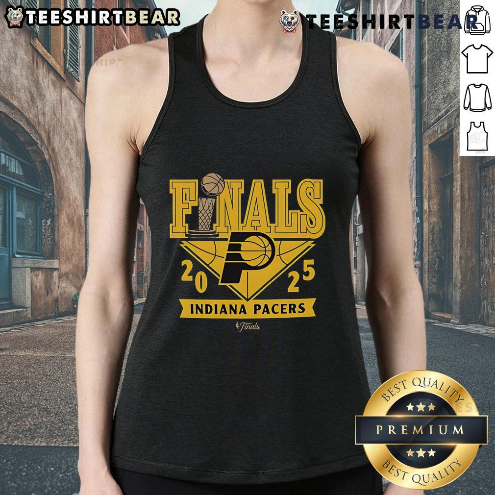 Comfy tank top featuring the Top Indiana Pacers 2025 Finals Participant logo, perfect for fans and casual wear.