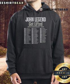 John Legend Get Lifted 20th Anniversary World Tour 2025 hoodie featuring stylish design and vibrant colors.