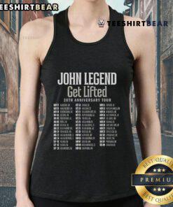 Top John Legend Get Lifted 20th Anniversary World Tour 2025 tank top featuring vibrant design and stylish fit.