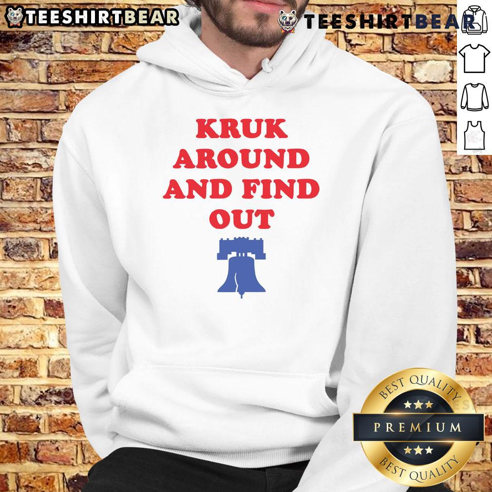 Top Kruk Around and Find Out Bella Canvas Philadelphia baseball hoodie in vibrant colors, perfect for fans and casual wear.