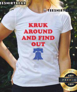 Top Kruk Around and Find Out Bella Canvas Philadelphia Baseball Ladies Tee in stylish design for women.