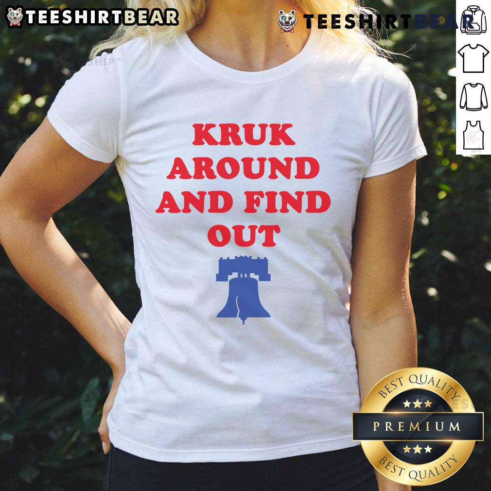 Top Kruk Around and Find Out Bella Canvas Philadelphia Baseball Ladies Tee in stylish design for women.