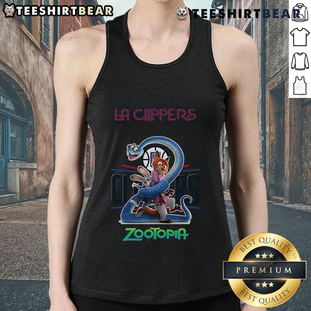 Stylish Top LA Clippers Zootopia 2 tank top featuring vibrant colors and team logo, perfect for fans and summer wear.