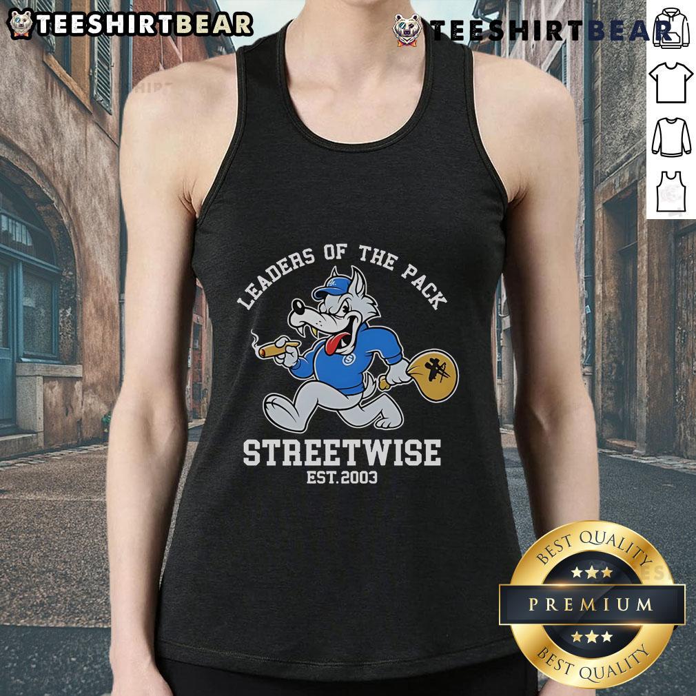 Top Leaders of the Pack Streetwise Est 2003 tank top featuring a stylish design perfect for casual wear.