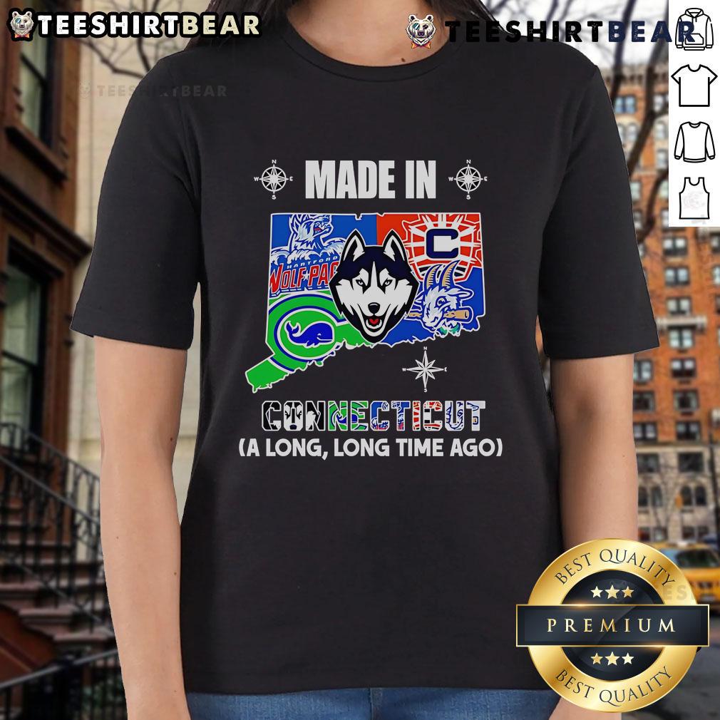 Top Made-In-Connecticut A Long Long Time Ago Ladies Tee in stylish design, perfect for casual wear and showcasing local pride.