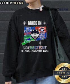 Cozy Top Made in Connecticut sweatshirt featuring retro design, perfect for casual wear and showing local pride.
