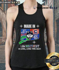 Stylish tank top featuring 'Top Made In Connecticut A Long Long Time Ago' design, perfect for casual wear and local pride.