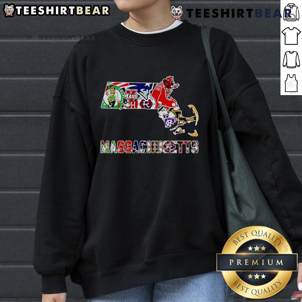 Cozy Top Massachusetts Sports Map Sweatshirt featuring vibrant state sports icons and a stylish design for fans.