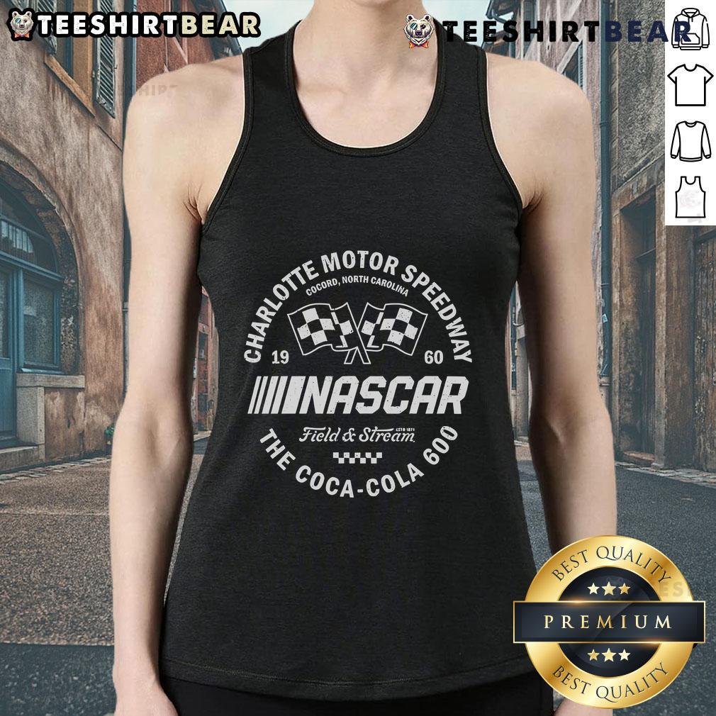 Alt Text: Top NASCAR Field and Stream Charlotte Coca-Cola 600 tank top featuring vibrant graphics and a comfortable fit.