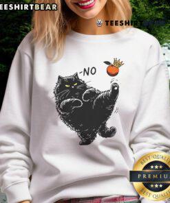 Top No Kings in America black cat orange king sweatshirt featuring a stylish design for cat lovers.