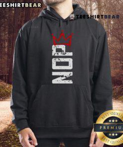 Top No Kings protest sign on a vertical hoodie, showcasing a bold message against monarchy and advocating for democracy.