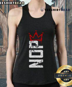 Vertical tank top featuring a bold 'Top No Kings' protest sign design, perfect for activism and fashion enthusiasts.