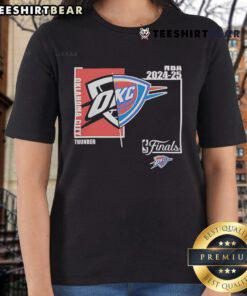 Stylish Oklahoma City Thunder NBA Finals 2024-2025 ladies tee featuring team colors and logo, perfect for fans.