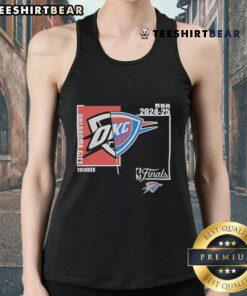 Top Oklahoma City Thunder NBA Finals 2024-2025 tank top featuring team colors and logo, perfect for fans.