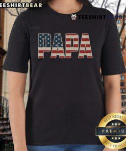 Top Papa Bold Patriotic American Flag Fathers Day Ladies Tee in vibrant colors, perfect for celebrating Father's Day.