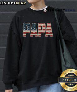 Top Papa Bold Patriotic American Flag Father's Day Sweatshirt featuring a vibrant flag design, perfect for Father's Day gifts.
