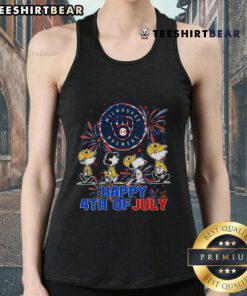 Top Peanuts Milwaukee Brewers Snoopy Charlie Brown 4th of July baseball tank top featuring festive design.