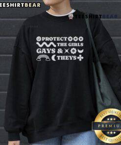 Top Protect The Girls Gays And Theys Sweatshirt in vibrant colors, promoting inclusivity and LGBTQ+ pride.