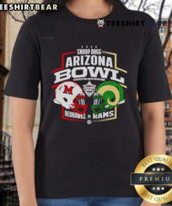 Top Snoop Dogg Arizona Bowl 2024 Redhawks vs Rams head-to-head ladies tee featuring vibrant graphics and team logos.