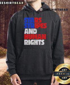 Top Starts Stripes Human Rights 4th of July hoodie featuring patriotic design for Independence Day celebrations.