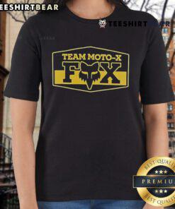 Alt Text: Top Team Motox X Fox Racing Ladies Tee featuring a stylish design for women who love motocross and outdoor sports.