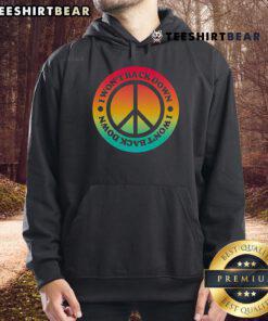 Alt Text: Top Tom Petty 'I Won't Back Down' Peace Hoodie featuring iconic design and vibrant colors for music fans.