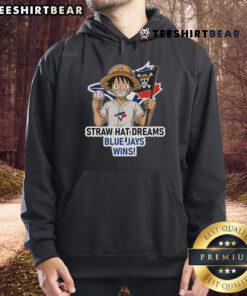 Top Toronto Blue Jays Monkey D. Luffy Straw Hat Dreams Wins hoodie featuring vibrant design and team logo.
