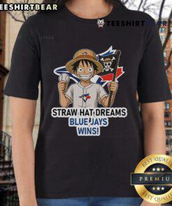 Top Toronto Blue Jays Monkey D. Luffy Straw Hat Dreams women's tee showcasing vibrant design and team spirit.
