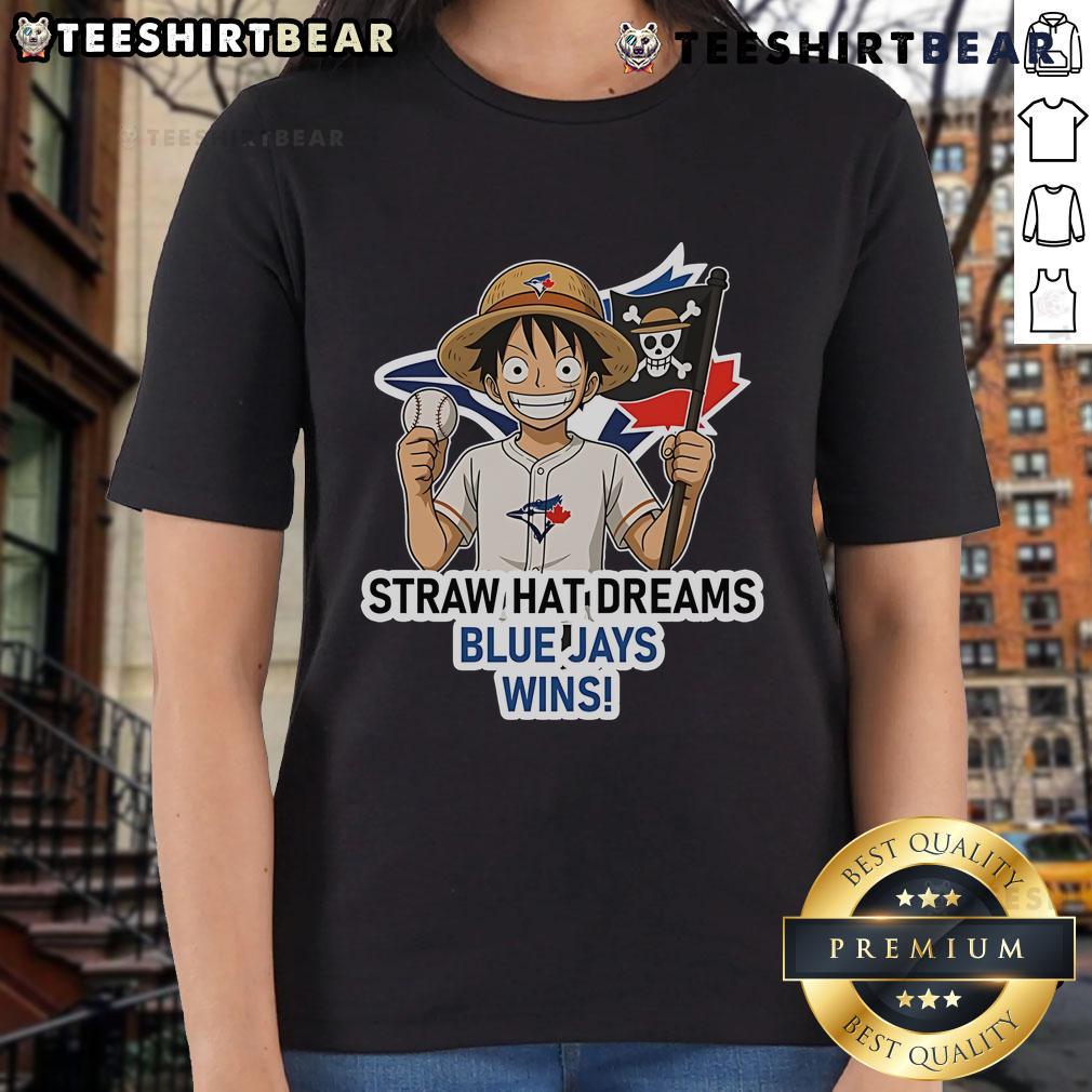 Top Toronto Blue Jays Monkey D. Luffy Straw Hat Dreams women's tee showcasing vibrant design and team spirit.