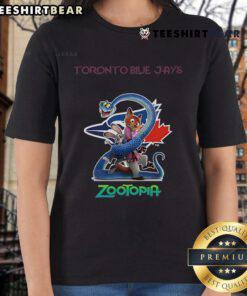 Top Toronto Blue Jays Zootopia 2 Ladies Tee featuring vibrant colors and stylish design for baseball fans.