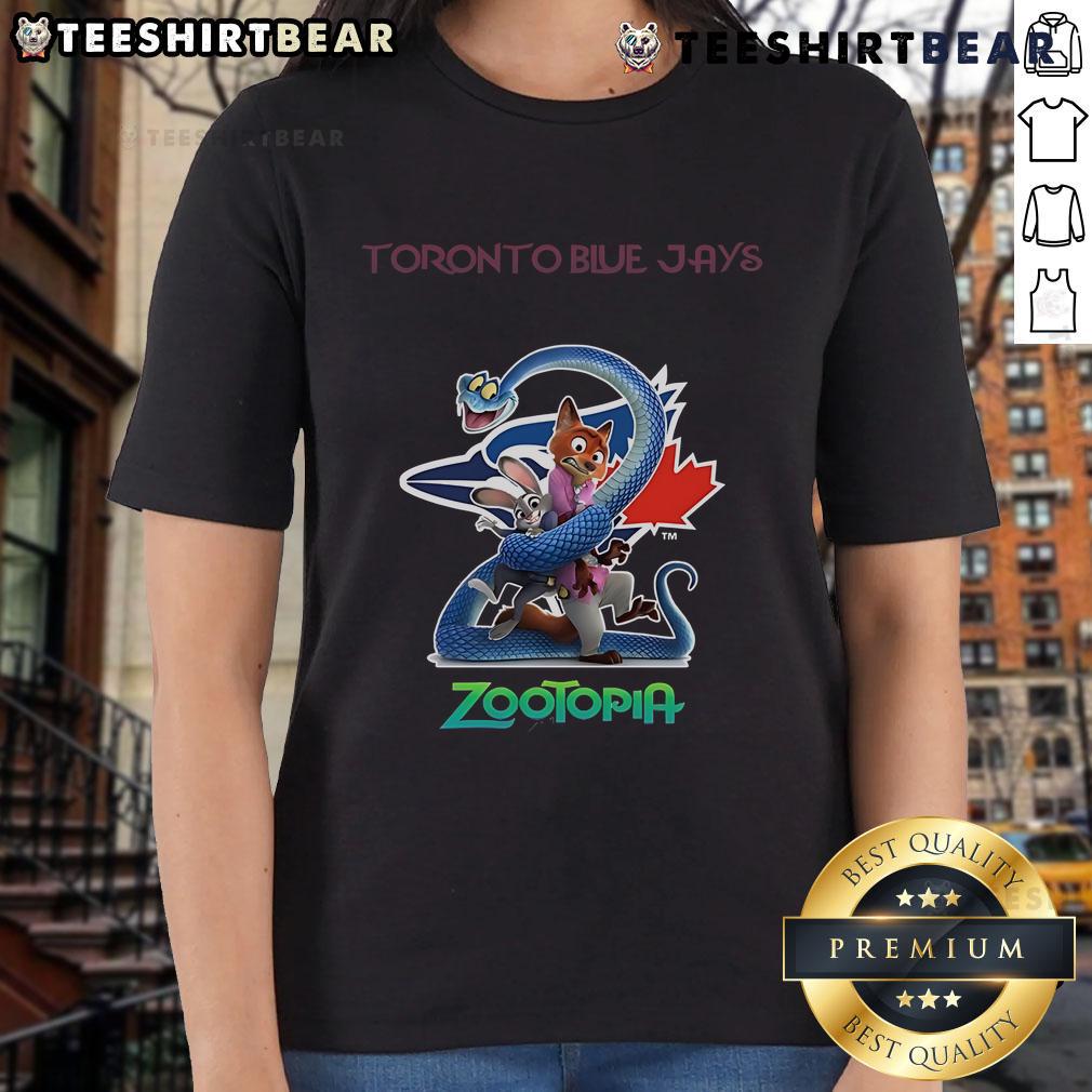 Top Toronto Blue Jays Zootopia 2 Ladies Tee featuring vibrant colors and stylish design for baseball fans.