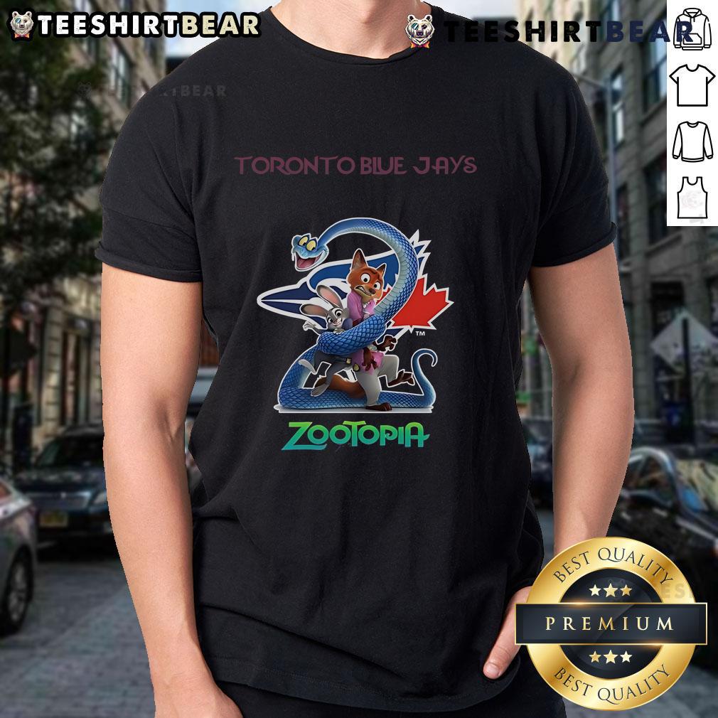 Top Toronto Blue Jays Zootopia 2 T-Shirt featuring vibrant graphics and team colors, perfect for fans and collectors.