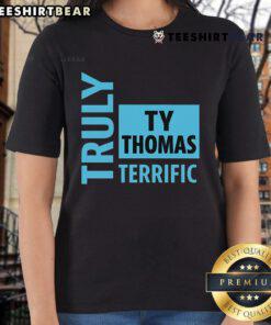 Top Truly Terrific TY Thomas Text Ladies Tee in vibrant colors, perfect for casual wear and stylish outfits.