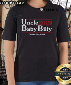 Top Uncle Baby Billy 28 Go Outside Nerd Ladies Tee featuring a fun graphic design for casual wear.