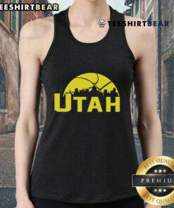 Stylish 2025 tank top featuring the skyline of Salt Lake City, perfect for Utah Jazz fans and cityscape lovers.
