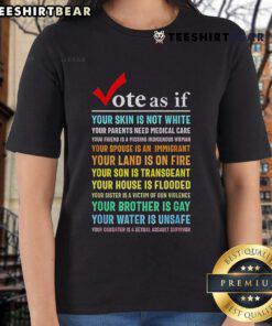 Top Vote: As If Your Skin Is Not White - Ladies Tee for supporting medical care needs for all families, regardless of race.