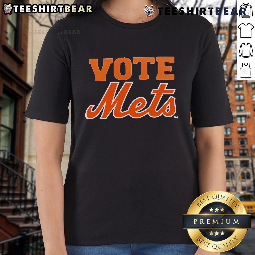 Top Vote Mets 2025 Ladies Tee featuring vibrant team colors and stylish design for female fans.