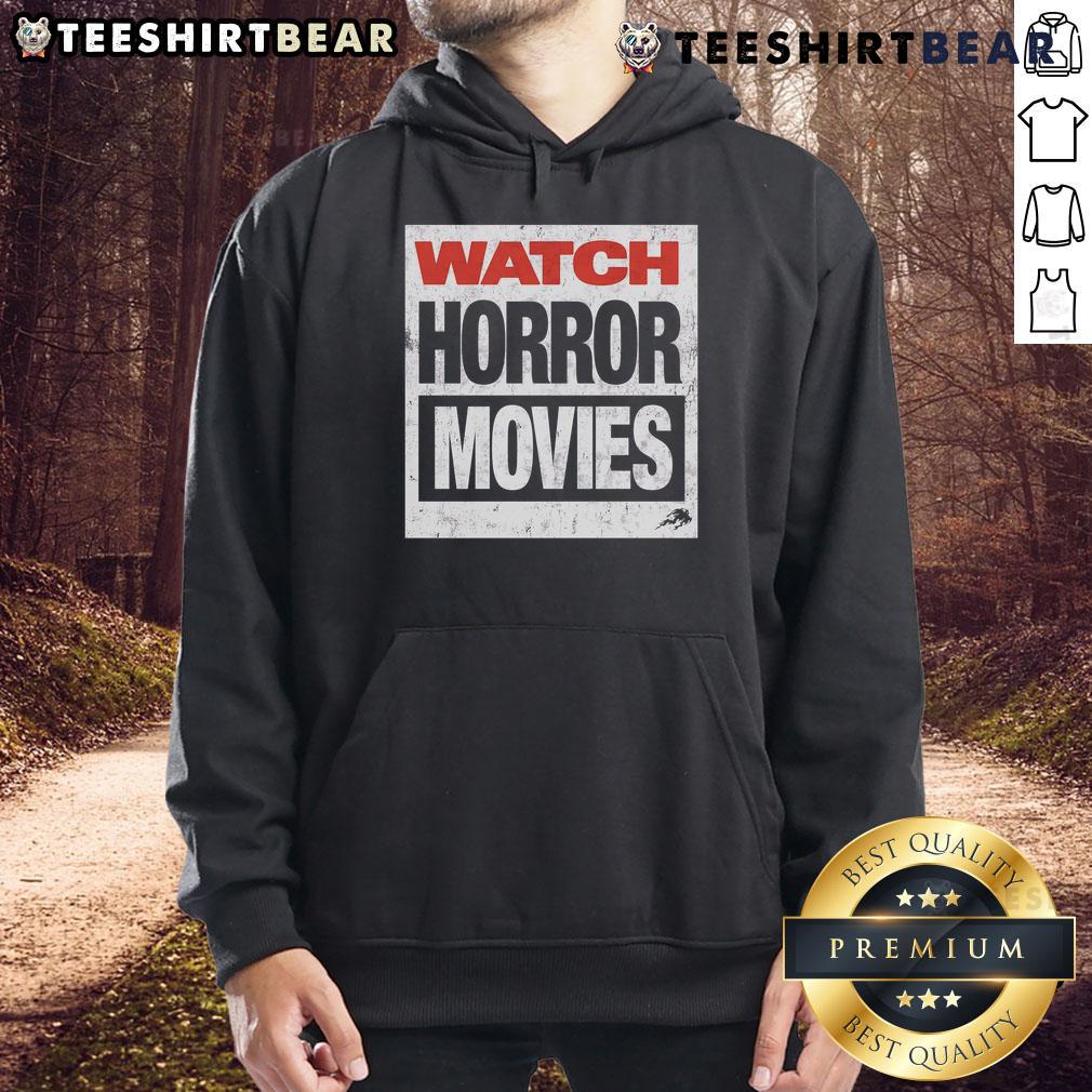 Cozy hoodie featuring the title 'Top Watch Horror Movies,' perfect for fans of chilling films and stylish comfort.